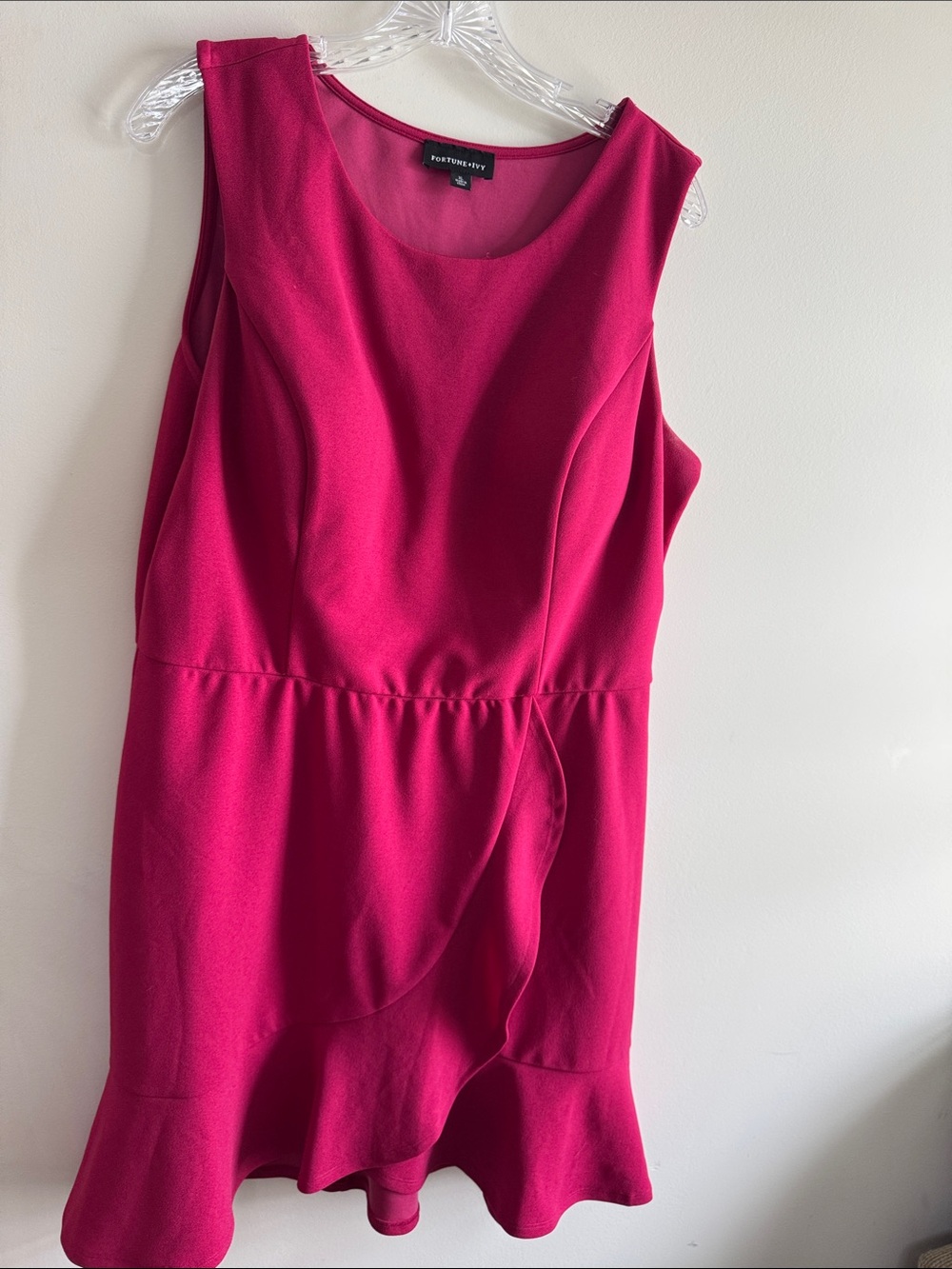 Worthington Hot Pink Sleeveless Ponte Mini Dress